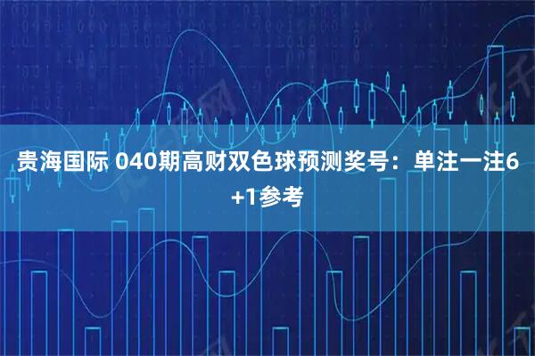 贵海国际 040期高财双色球预测奖号：单注一注6+1参考